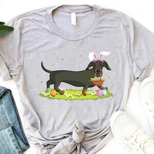 Dachshund Easter Bunny T-Shirt, Dog Lover Tee